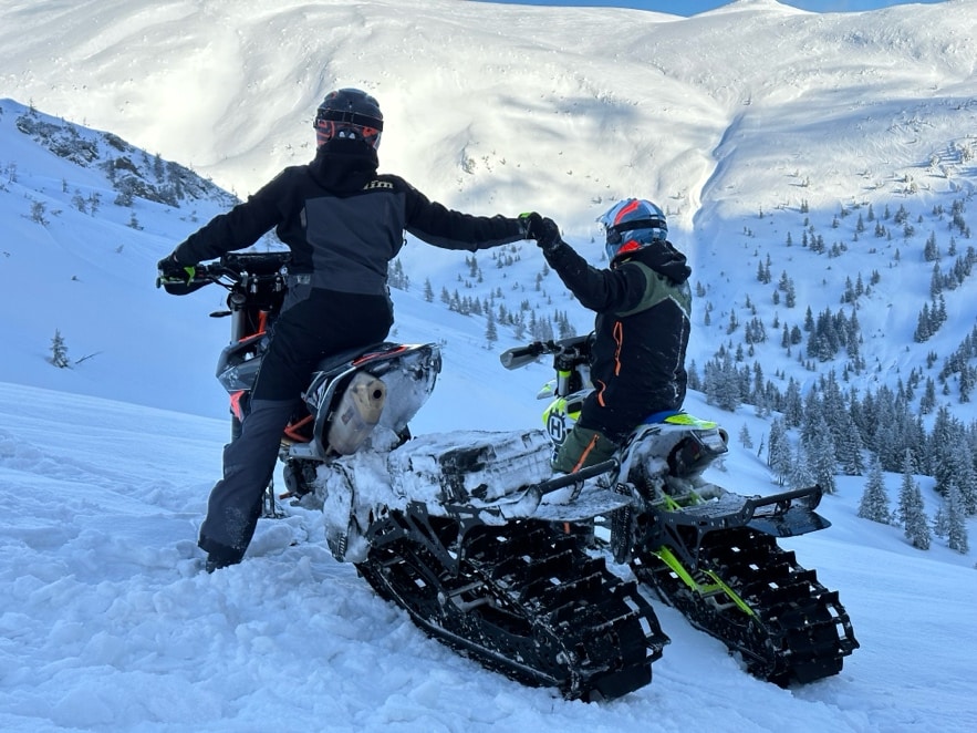 Сноубайк Husqvarna FE 501 та KTM 450 використання в горах 2